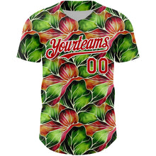 Загрузить изображение в средство просмотра галереи, Custom Black Red-White 3D Pattern Design Tropical Plant Authentic Baseball Jersey