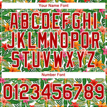 Загрузить изображение в средство просмотра галереи, Custom White Red 3D Pattern Design Tropical Flower Authentic Baseball Jersey