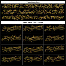 Загрузить изображение в средство просмотра галереи, Custom Black Old Gold 3D Pattern Design Diagonal Stripes Authentic Baseball Jersey