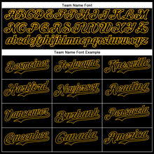 Загрузить изображение в средство просмотра галереи, Custom Black Gold 3D Pattern Design Diagonal Stripes Authentic Baseball Jersey