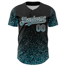Загрузить изображение в средство просмотра галереи, Custom Black Teal-White 3D Pattern Design Abstract Colorful Glittering Dot Authentic Baseball Jersey