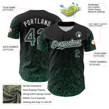 Load image into Gallery viewer, Custom Black Kelly Green-White 3D Pattern Design Abstract Colorful Glittering Dot Authentic Baseball Jersey