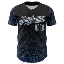 Charger l'image dans la galerie, Custom Black Light Blue-White 3D Pattern Design Abstract Colorful Glittering Dot Authentic Baseball Jersey