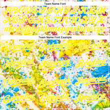 Charger l'image dans la galerie, Custom Light Yellow White 3D Pattern Design Abstract Splatter Art Authentic Baseball Jersey