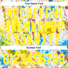 Charger l'image dans la galerie, Custom Light Yellow White 3D Pattern Design Abstract Splatter Art Authentic Baseball Jersey