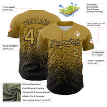 Load image into Gallery viewer, Custom Old Gold Black 3D Pattern Design Gradient Style Irregular Shape Authentic Baseball Jersey