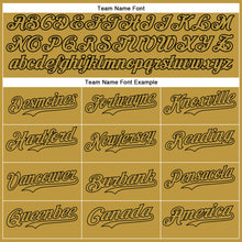 Load image into Gallery viewer, Custom Old Gold Black 3D Pattern Design Gradient Style Irregular Shape Authentic Baseball Jersey