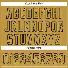 Load image into Gallery viewer, Custom Old Gold Black 3D Pattern Design Gradient Style Irregular Shape Authentic Baseball Jersey