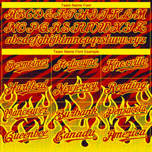 Загрузить изображение в средство просмотра галереи, Custom Red Black-Light Yellow 3D Pattern Design Flame Authentic Baseball Jersey
