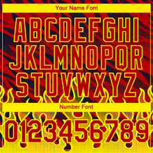 Загрузить изображение в средство просмотра галереи, Custom Red Black-Light Yellow 3D Pattern Design Flame Authentic Baseball Jersey