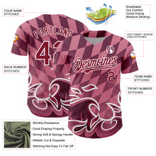 Load image into Gallery viewer, Custom Light Pink Crimson-White 3D Pattern Design Flame Authentic Baseball Jersey
