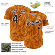 Загрузить изображение в средство просмотра галереи, Custom Bay Orange Black-White 3D Pattern Design Abstract Fluid Authentic Baseball Jersey
