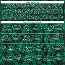 Загрузить изображение в средство просмотра галереи, Custom Kelly Green Black-White 3D Pattern Design Abstract Fluid Authentic Baseball Jersey