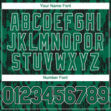 Загрузить изображение в средство просмотра галереи, Custom Kelly Green Black-White 3D Pattern Design Abstract Fluid Authentic Baseball Jersey