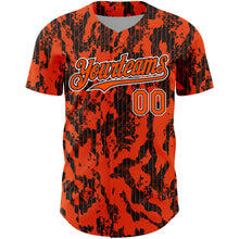 Загрузить изображение в средство просмотра галереи, Custom Orange Black-White 3D Pattern Design Abstract Fluid Authentic Baseball Jersey