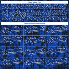 Load image into Gallery viewer, Custom Thunder Blue Black-White 3D Pattern Design Abstract Fluid Authentic Baseball Jersey