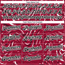 Загрузить изображение в средство просмотра галереи, Custom Crimson Black-White 3D Pattern Design Abstract Fluid Authentic Baseball Jersey
