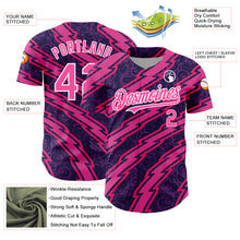 Load image into Gallery viewer, Custom Purple Pink-White 3D Pattern Design Zigzag Authentic Baseball Jersey