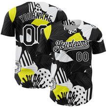 Загрузить изображение в средство просмотра галереи, Custom Black White 3D Pattern Design Flower Authentic Baseball Jersey