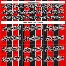 Laden Sie das Bild in den Galerie-Viewer, Custom Red Black-White 3D Pattern Design Stripe Authentic Baseball Jersey