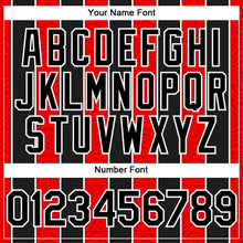 Laden Sie das Bild in den Galerie-Viewer, Custom Red Black-White 3D Pattern Design Stripe Authentic Baseball Jersey