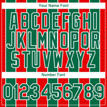 Загрузить изображение в средство просмотра галереи, Custom Red Kelly Green-White 3D Pattern Design Stripe Authentic Baseball Jersey