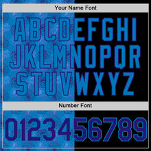 Load image into Gallery viewer, Custom Blue Dark Purple-Black 3D Pattern Design Gothic Style Rose Authentic Baseball Jersey