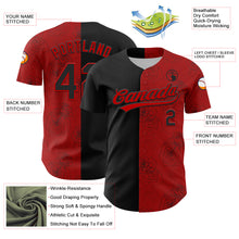 Загрузить изображение в средство просмотра галереи, Custom Red Black 3D Pattern Design Gothic Style Rose Authentic Baseball Jersey