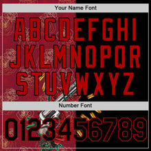 Загрузить изображение в средство просмотра галереи, Custom Crimson Black-Red 3D Pattern Design Gothic Style Gun With Rose Authentic Baseball Jersey