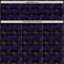 Laden Sie das Bild in den Galerie-Viewer, Custom Black Purple 3D Pattern Design Gothic Style Rose Authentic Baseball Jersey