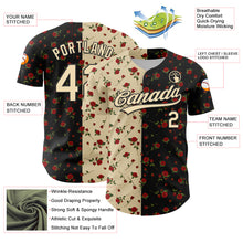Load image into Gallery viewer, Custom Black Cream 3D Pattern Design Gothic Style Rose Authentic Baseball Jersey