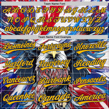 Загрузить изображение в средство просмотра галереи, Custom Red Gold-Navy 3D American Flag Eagle And Star Authentic Baseball Jersey