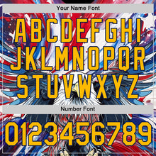 Загрузить изображение в средство просмотра галереи, Custom Red Gold-Navy 3D American Flag Eagle And Star Authentic Baseball Jersey