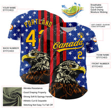 Загрузить изображение в средство просмотра галереи, Custom Navy Gold-Red 3D American Flag Eagle And Star Authentic Baseball Jersey