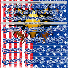 Загрузить изображение в средство просмотра галереи, Custom White Red-Royal 3D American Flag Eagle And Star Authentic Baseball Jersey