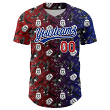 Laden Sie das Bild in den Galerie-Viewer, Custom Red Royal-White 3D Pattern Design American Eagle Authentic Baseball Jersey