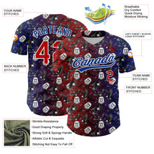 Laden Sie das Bild in den Galerie-Viewer, Custom Red Royal-White 3D Pattern Design American Eagle Authentic Baseball Jersey