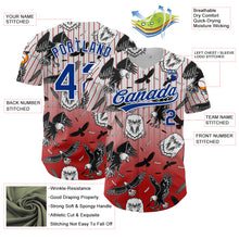 Load image into Gallery viewer, Custom Red Royal-White 3D Pattern Design American Eagle Authentic Baseball Jersey