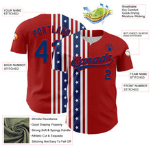Загрузить изображение в средство просмотра галереи, Custom Red US Navy Blue 3D American Flag And Star Authentic Baseball Jersey