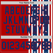 Загрузить изображение в средство просмотра галереи, Custom Red US Navy Blue 3D American Flag And Star Authentic Baseball Jersey