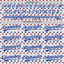 Laden Sie das Bild in den Galerie-Viewer, Custom White Red-Royal 3D Pattern Design Star Authentic Baseball Jersey