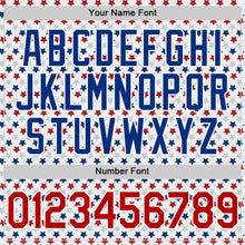 Laden Sie das Bild in den Galerie-Viewer, Custom White Red-Royal 3D Pattern Design Star Authentic Baseball Jersey