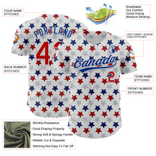 Laden Sie das Bild in den Galerie-Viewer, Custom White Red-Royal 3D Pattern Design Star Authentic Baseball Jersey