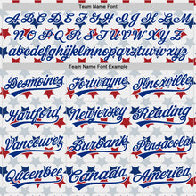 Laden Sie das Bild in den Galerie-Viewer, Custom White Red-Royal 3D Pattern Design Star Authentic Baseball Jersey