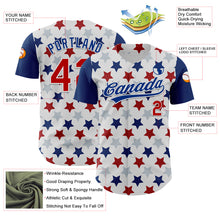 Laden Sie das Bild in den Galerie-Viewer, Custom White Red-Royal 3D Pattern Design Star Authentic Baseball Jersey