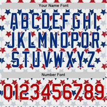 Laden Sie das Bild in den Galerie-Viewer, Custom White Red-Royal 3D Pattern Design Star Authentic Baseball Jersey