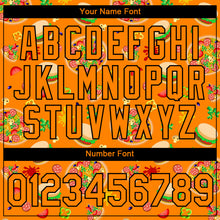 Загрузить изображение в средство просмотра галереи, Custom Bay Orange Black 3D Pattern Design Food Pizza And Burger Performance T-Shirt