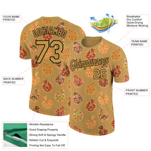Charger l'image dans la galerie, Custom Old Gold Black 3D Pattern Design Food Pizza Performance T-Shirt