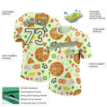 Charger l'image dans la galerie, Custom Pea Green Black 3D Pattern Design Food Pizza Performance T-Shirt