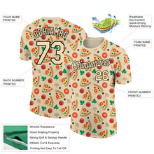 Load image into Gallery viewer, Custom City Cream Black 3D Pattern Design Food Pizza Performance T-Shirt